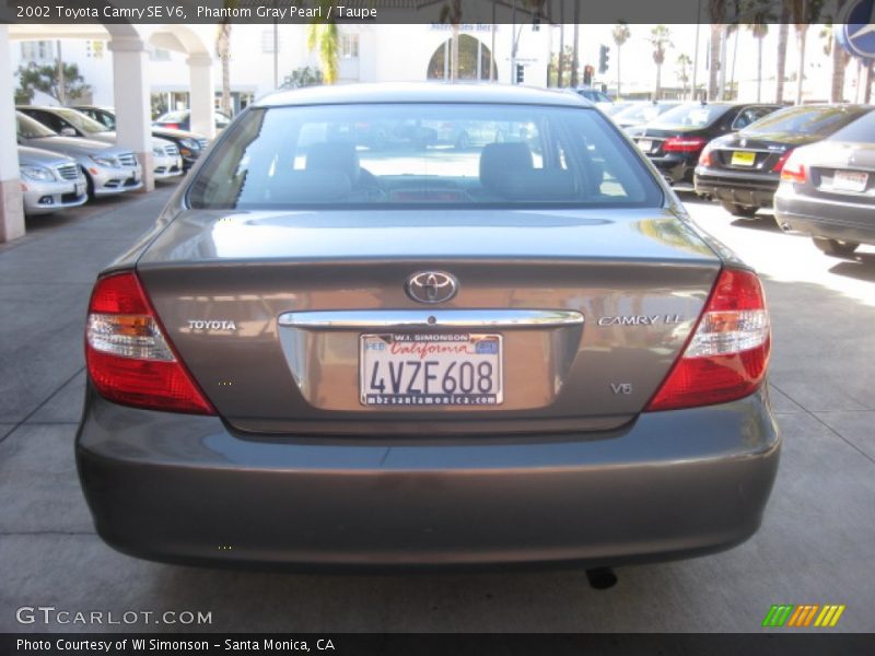 Phantom Gray Pearl / Taupe 2002 Toyota Camry SE V6