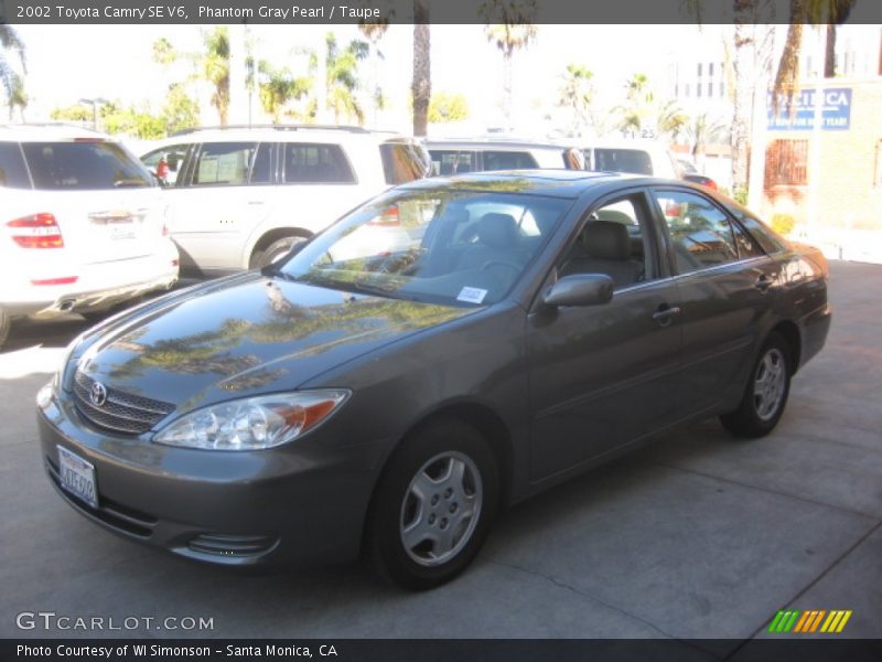 Phantom Gray Pearl / Taupe 2002 Toyota Camry SE V6