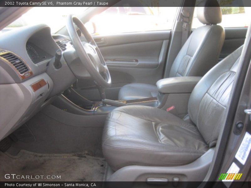 Phantom Gray Pearl / Taupe 2002 Toyota Camry SE V6