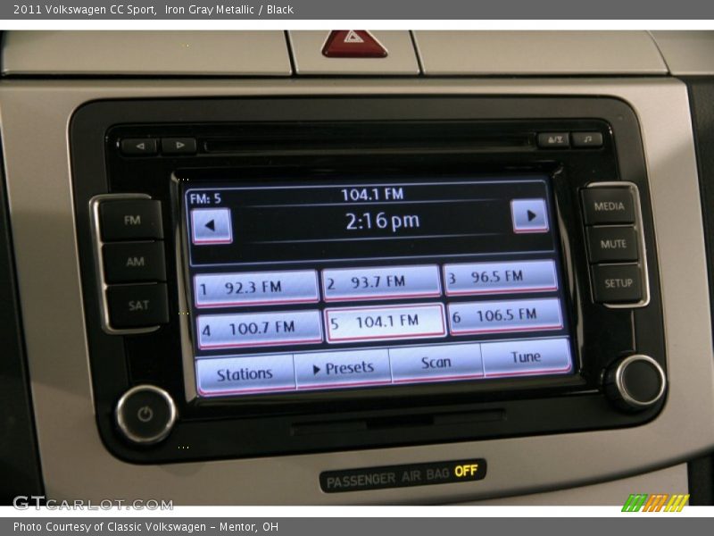 Iron Gray Metallic / Black 2011 Volkswagen CC Sport