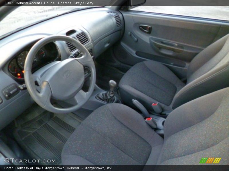Gray Interior - 2002 Accent L Coupe 