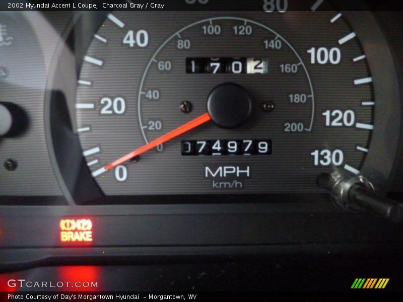 Charcoal Gray / Gray 2002 Hyundai Accent L Coupe
