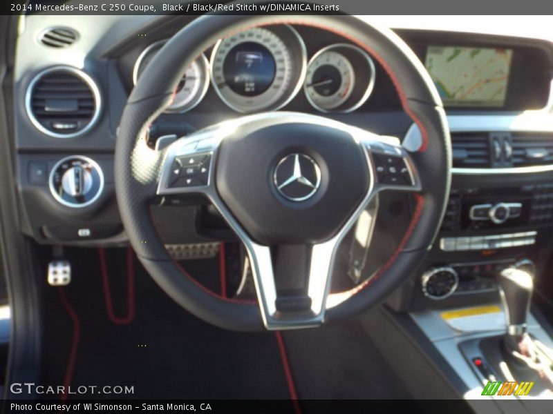 Black / Black/Red Stitch w/DINAMICA Inserts 2014 Mercedes-Benz C 250 Coupe