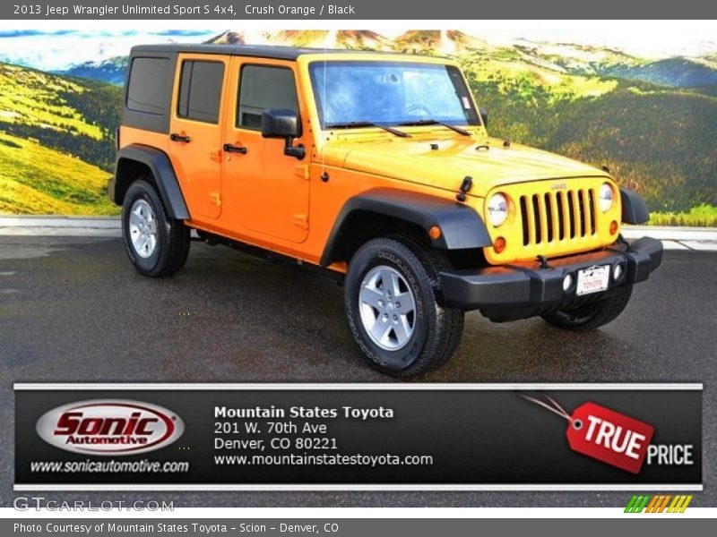 Crush Orange / Black 2013 Jeep Wrangler Unlimited Sport S 4x4