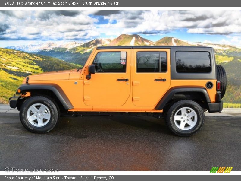 Crush Orange / Black 2013 Jeep Wrangler Unlimited Sport S 4x4