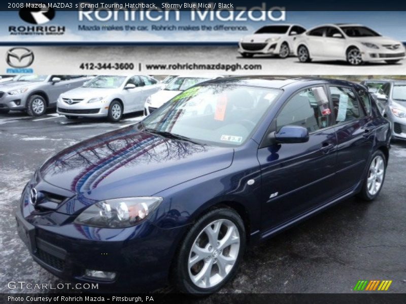 Stormy Blue Mica / Black 2008 Mazda MAZDA3 s Grand Touring Hatchback