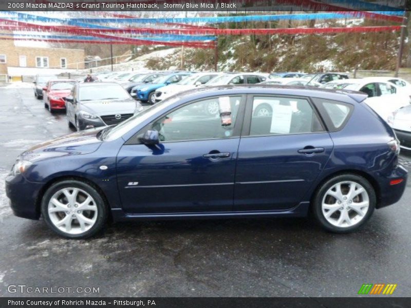 Stormy Blue Mica / Black 2008 Mazda MAZDA3 s Grand Touring Hatchback
