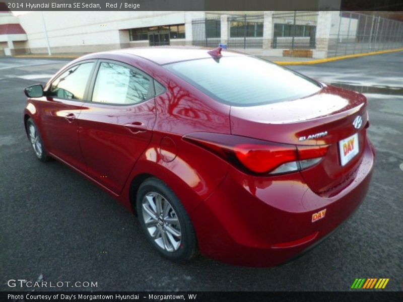 Red / Beige 2014 Hyundai Elantra SE Sedan