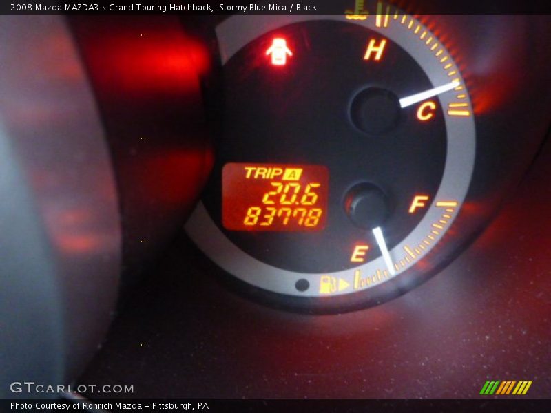 Stormy Blue Mica / Black 2008 Mazda MAZDA3 s Grand Touring Hatchback