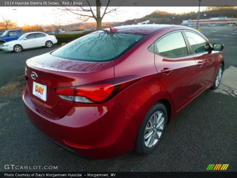 Red / Beige 2014 Hyundai Elantra SE Sedan