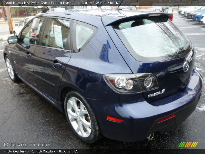 Stormy Blue Mica / Black 2008 Mazda MAZDA3 s Grand Touring Hatchback