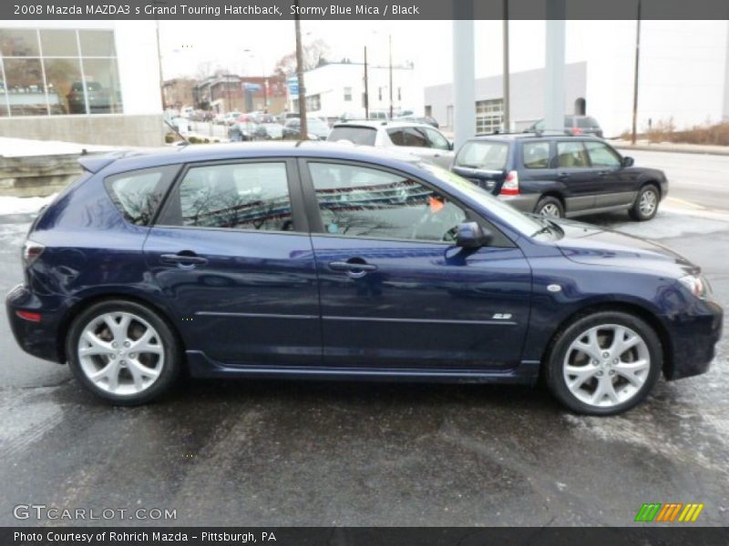 Stormy Blue Mica / Black 2008 Mazda MAZDA3 s Grand Touring Hatchback