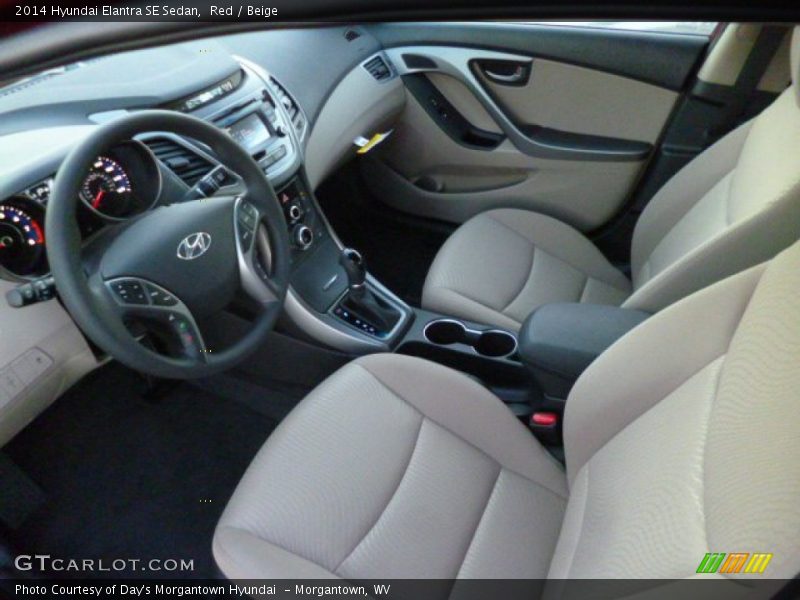 Beige Interior - 2014 Elantra SE Sedan 