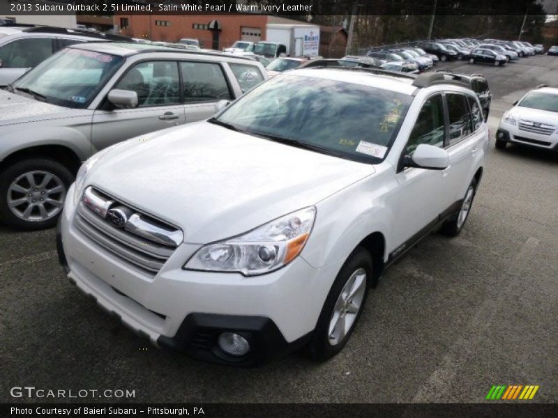 Satin White Pearl / Warm Ivory Leather 2013 Subaru Outback 2.5i Limited