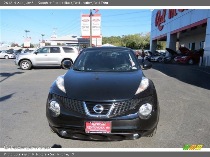 Sapphire Black / Black/Red Leather/Red Trim 2012 Nissan Juke SL