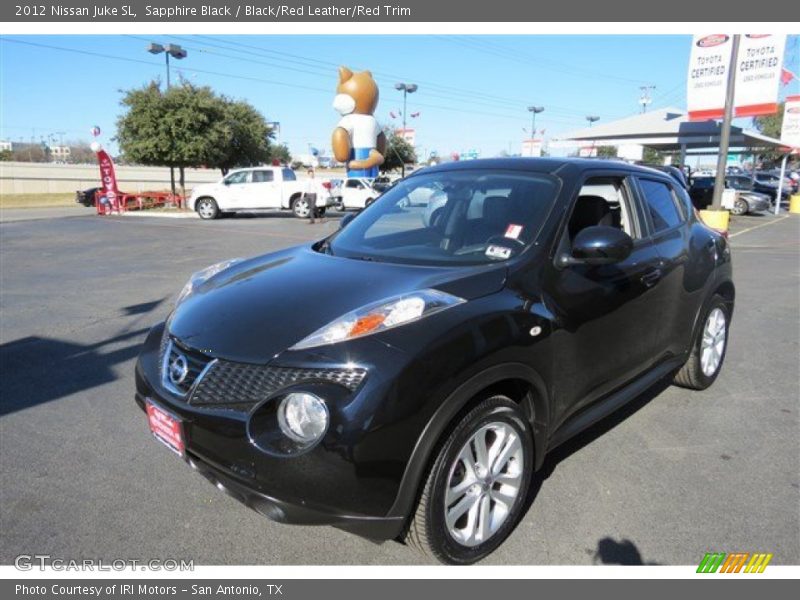 Sapphire Black / Black/Red Leather/Red Trim 2012 Nissan Juke SL