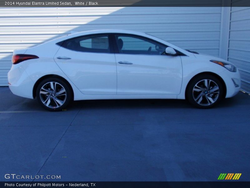 White / Black 2014 Hyundai Elantra Limited Sedan