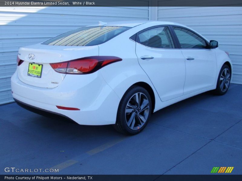 White / Black 2014 Hyundai Elantra Limited Sedan