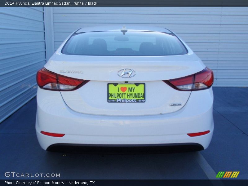 White / Black 2014 Hyundai Elantra Limited Sedan