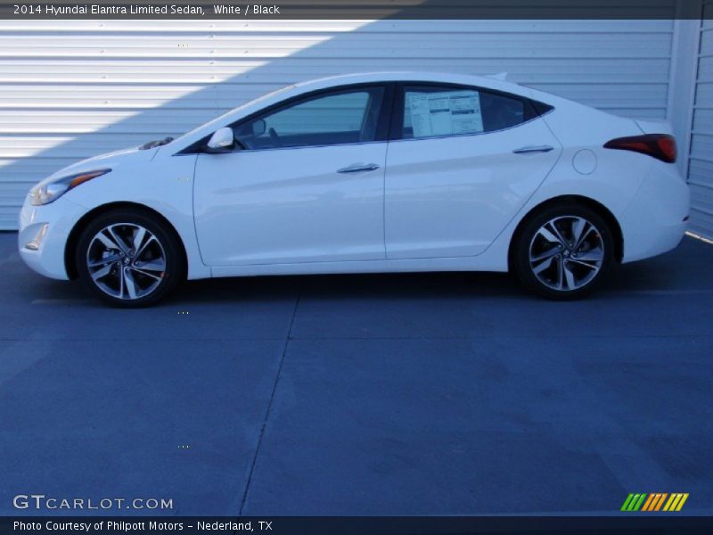 White / Black 2014 Hyundai Elantra Limited Sedan