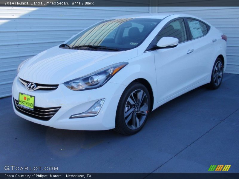 White / Black 2014 Hyundai Elantra Limited Sedan