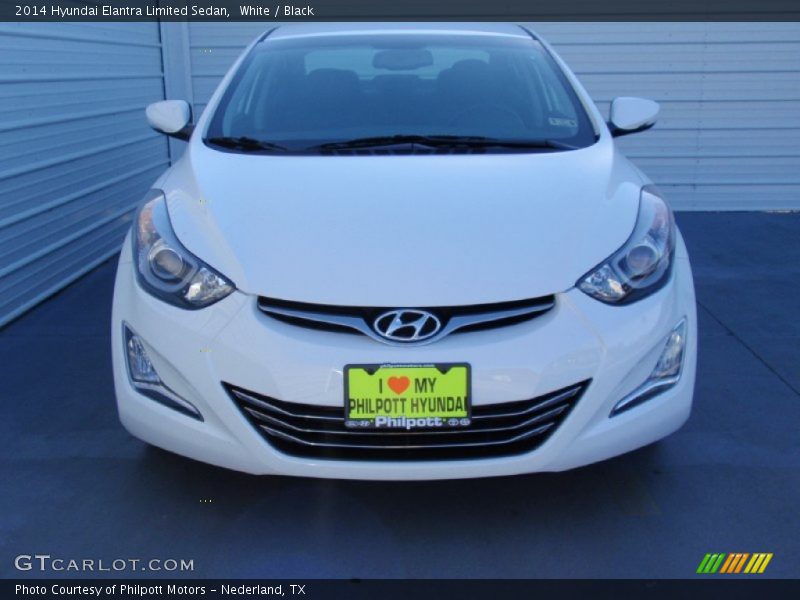 White / Black 2014 Hyundai Elantra Limited Sedan