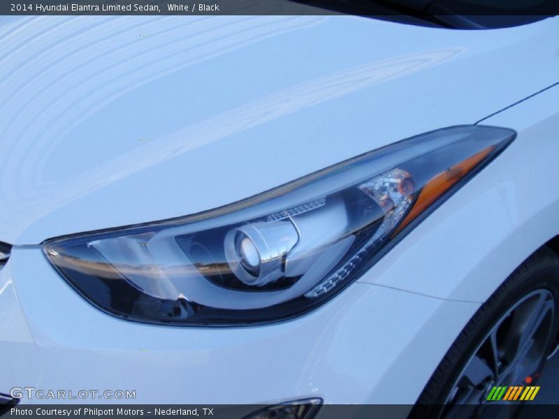 White / Black 2014 Hyundai Elantra Limited Sedan