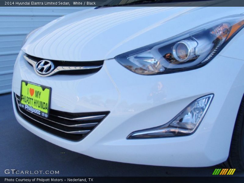White / Black 2014 Hyundai Elantra Limited Sedan