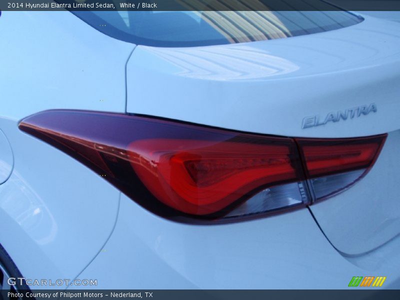 White / Black 2014 Hyundai Elantra Limited Sedan