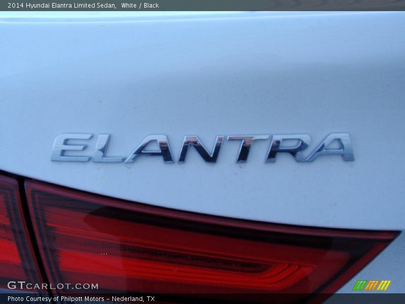 White / Black 2014 Hyundai Elantra Limited Sedan