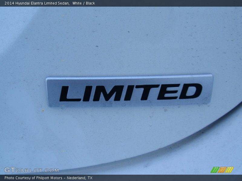 White / Black 2014 Hyundai Elantra Limited Sedan