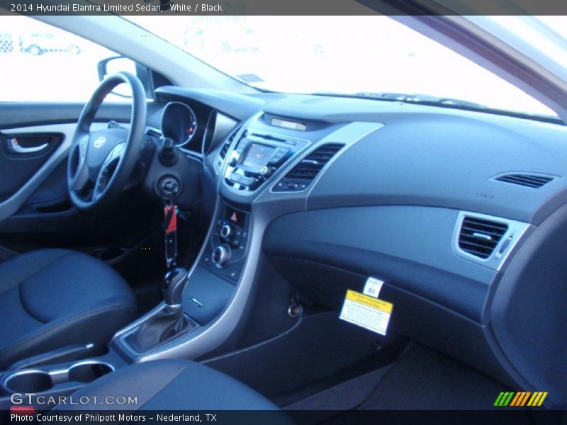 White / Black 2014 Hyundai Elantra Limited Sedan
