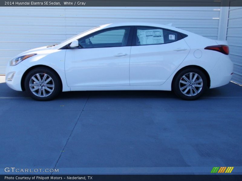 White / Gray 2014 Hyundai Elantra SE Sedan