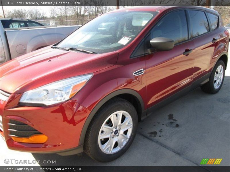 Sunset / Charcoal Black 2014 Ford Escape S