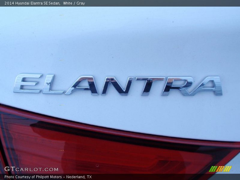 White / Gray 2014 Hyundai Elantra SE Sedan