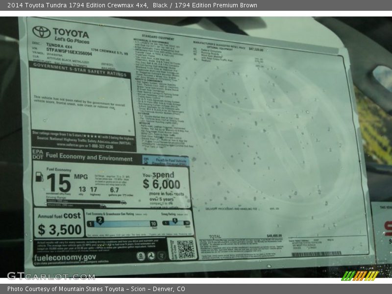 Black / 1794 Edition Premium Brown 2014 Toyota Tundra 1794 Edition Crewmax 4x4