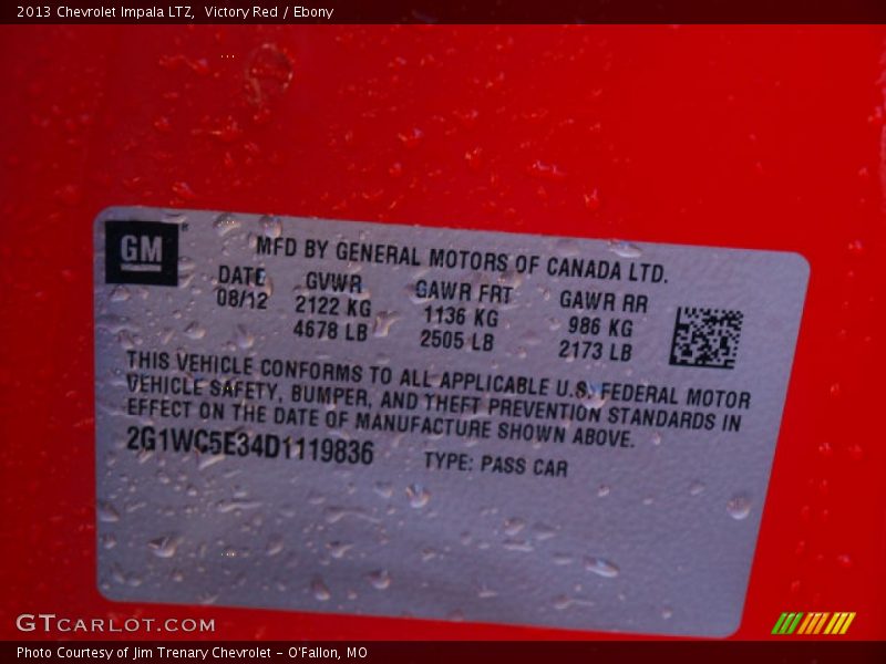 Victory Red / Ebony 2013 Chevrolet Impala LTZ