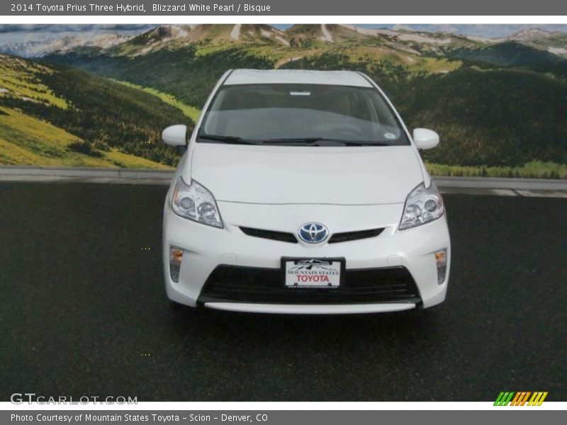 Blizzard White Pearl / Bisque 2014 Toyota Prius Three Hybrid