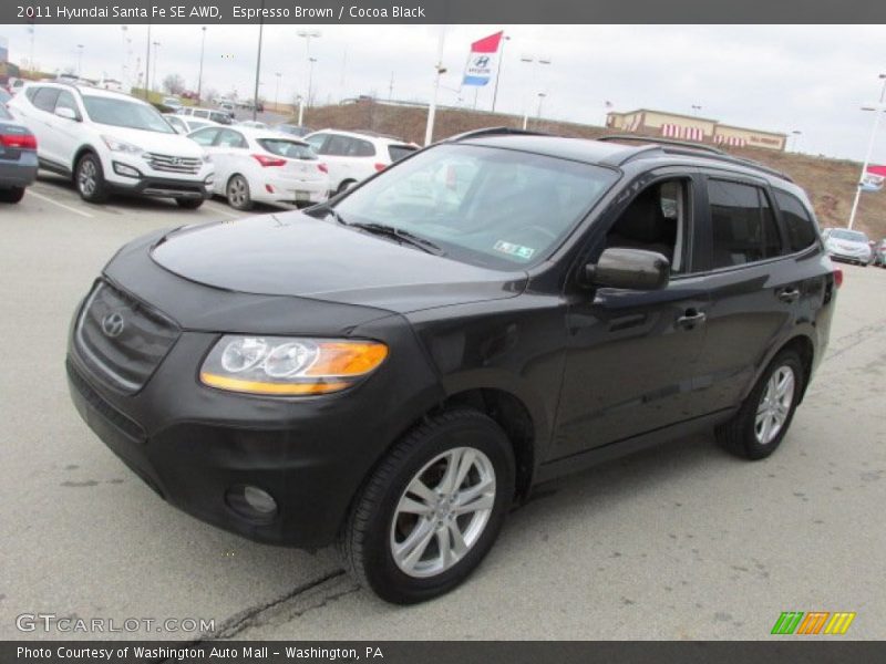 Espresso Brown / Cocoa Black 2011 Hyundai Santa Fe SE AWD