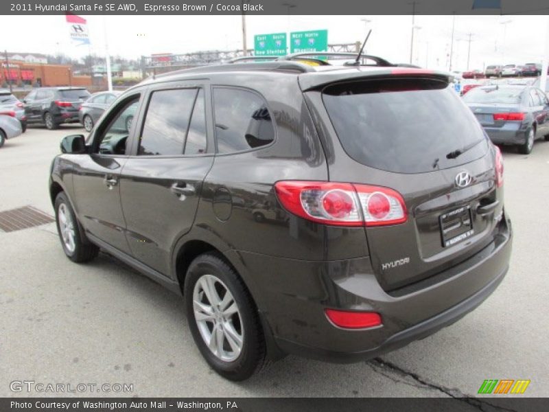 Espresso Brown / Cocoa Black 2011 Hyundai Santa Fe SE AWD