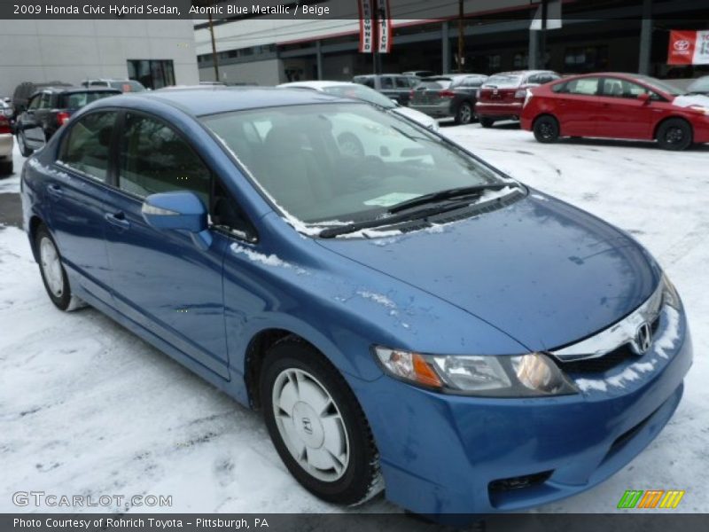 Atomic Blue Metallic / Beige 2009 Honda Civic Hybrid Sedan