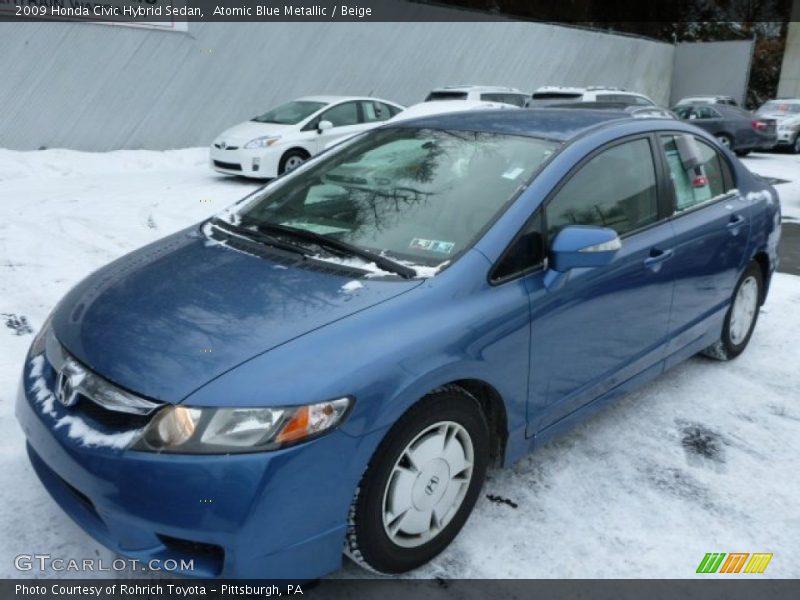 Atomic Blue Metallic / Beige 2009 Honda Civic Hybrid Sedan