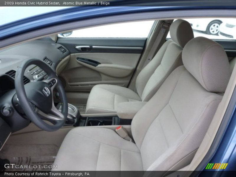 Atomic Blue Metallic / Beige 2009 Honda Civic Hybrid Sedan