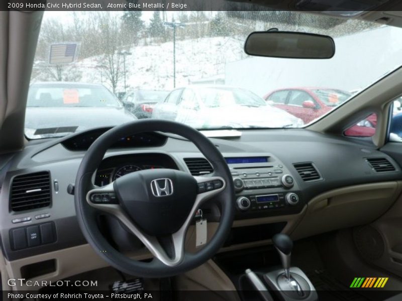 Atomic Blue Metallic / Beige 2009 Honda Civic Hybrid Sedan