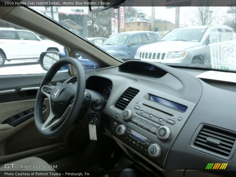 Atomic Blue Metallic / Beige 2009 Honda Civic Hybrid Sedan