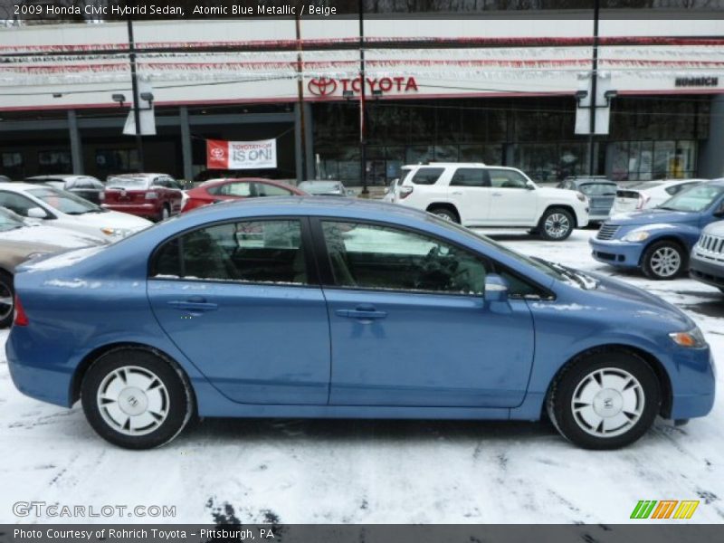 Atomic Blue Metallic / Beige 2009 Honda Civic Hybrid Sedan