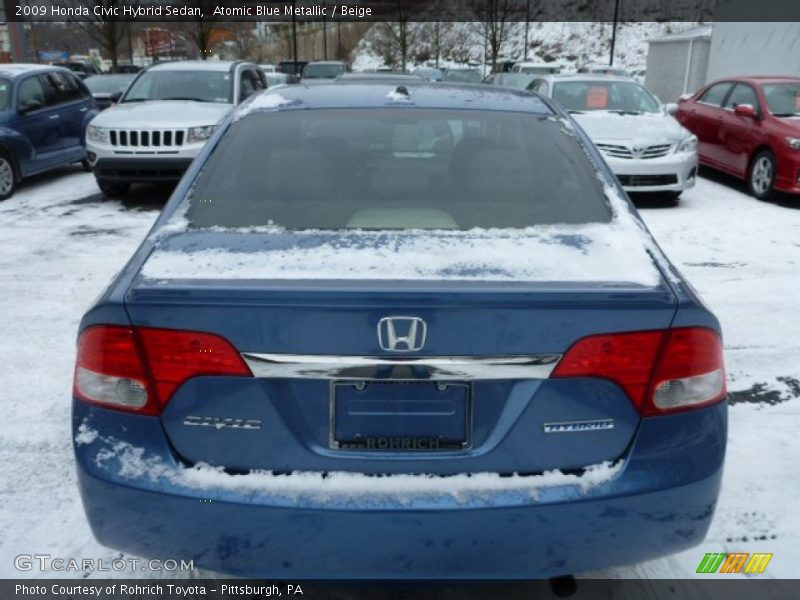 Atomic Blue Metallic / Beige 2009 Honda Civic Hybrid Sedan