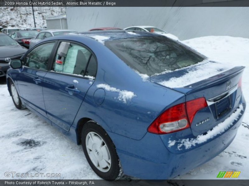 Atomic Blue Metallic / Beige 2009 Honda Civic Hybrid Sedan