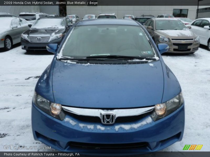 Atomic Blue Metallic / Beige 2009 Honda Civic Hybrid Sedan