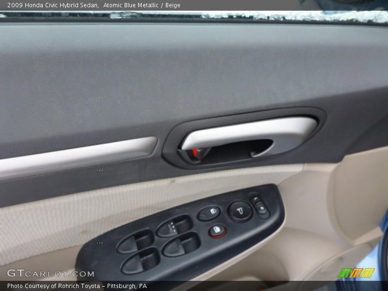 Atomic Blue Metallic / Beige 2009 Honda Civic Hybrid Sedan